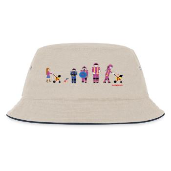 Vom Kinderwagen zur Feuerwehrfrau - Kinder Bucket Hat - Natur/Navy - Vorne