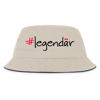 Legendaer Hashtag Spruch Shirt - Kinder Bucket Hat - Natur/Navy - Vorne