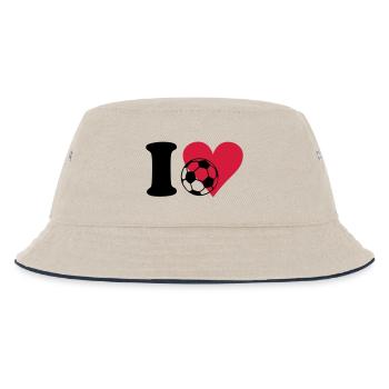 Fußball - I love Fußball - Kinder Bucket Hat - Natur/Navy - Vorne