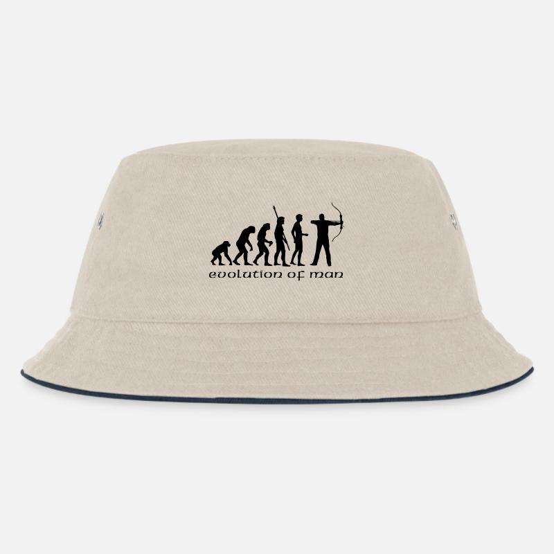 evolution_bogenschiessen_b - Kinder Bucket Hat - Natur/Navy