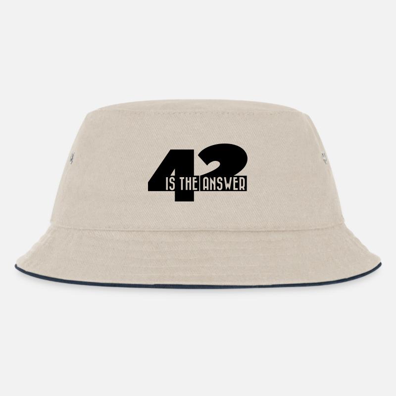 42 Is The Answer Sci Fi Spruch - Kinder Bucket Hat - Natur/Navy