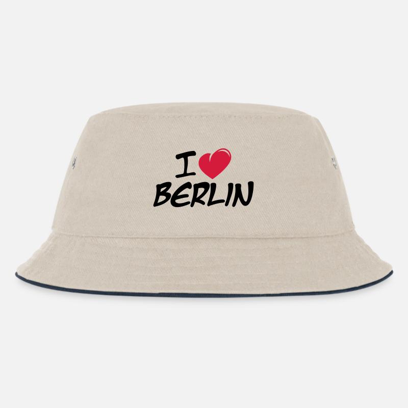 I love Berlin / Ich liebe Berlin - Kinder Bucket Hat - Natur/Navy