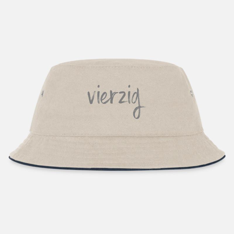 40 vierzig 40. Geburtstag Geschenk - Kinder Bucket Hat - Natur/Navy