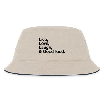 live love laugh and good food - éloge bonne bouffe - Bob Enfant - blanc cassé/bleu marine - Devant