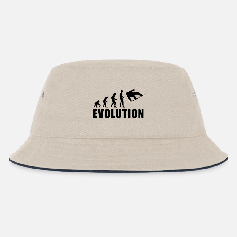 EVOLUTION SNOWBOARD Schnee Winter Geschenk - Kinder Bucket Hat - Natur/Navy