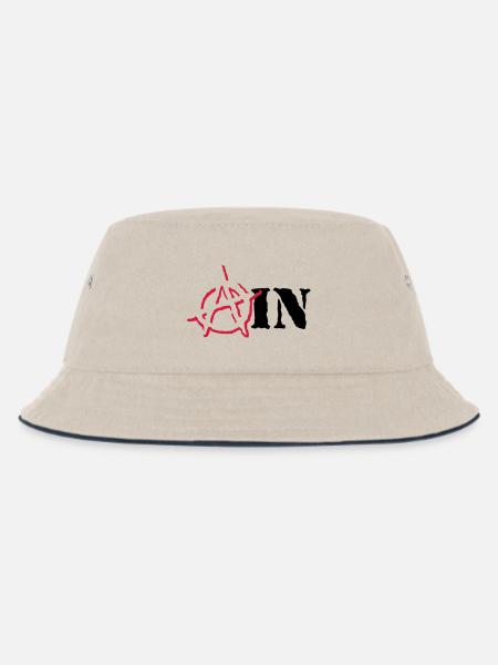 Anarchy Ain - Kids’ Bucket Hat - ecru/navy