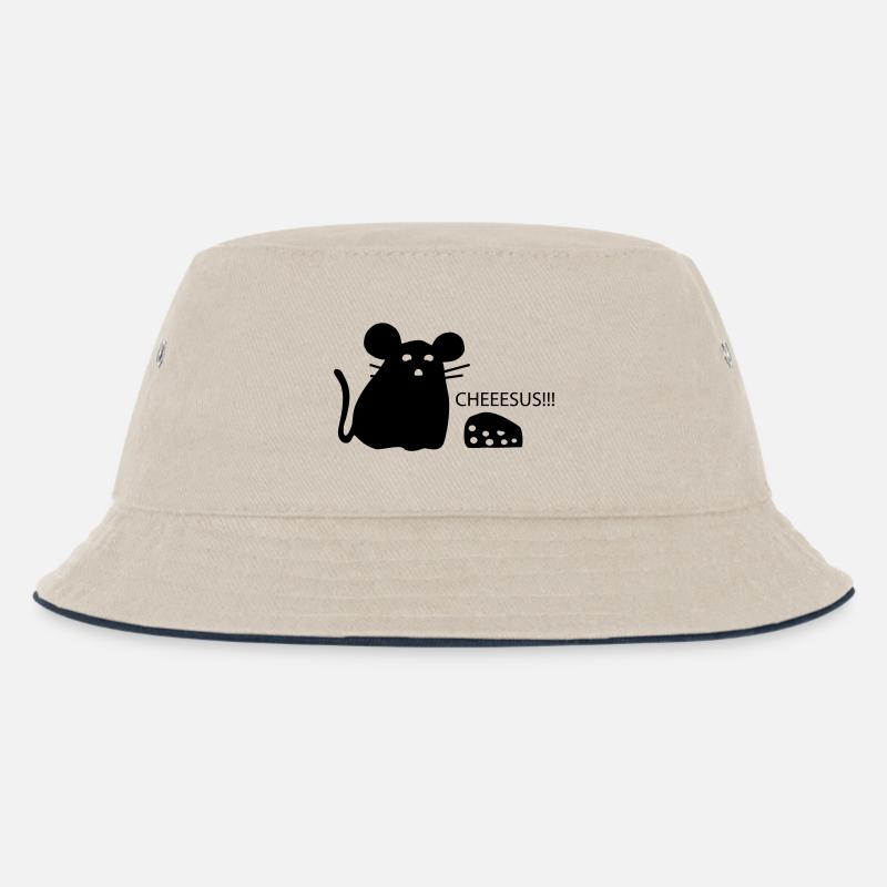 Maus - Kinder Bucket Hat - Natur/Navy