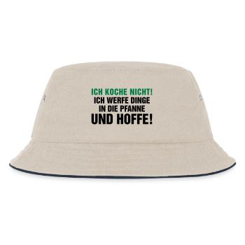 kochen Küche braten grillen Pfanne Topf Kitchen - Kinder Bucket Hat - Natur/Navy - Vorne