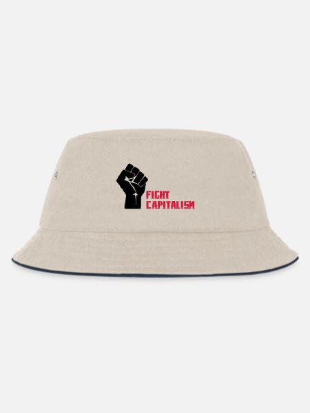 Fight Capitalism - Kinder Bucket Hat - Natur/Navy