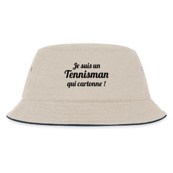 Tennis - Sport - Ball - Player - Game - Sportsman - Kids’ Bucket Hat - ecru/navy - Front