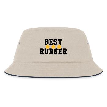 Laufen / Running / Jogging / Joggen / Marathon - Kinder Bucket Hat - Natur/Navy - Vorne