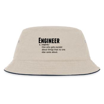 Engineer - Kids’ Bucket Hat - ecru/navy - Front