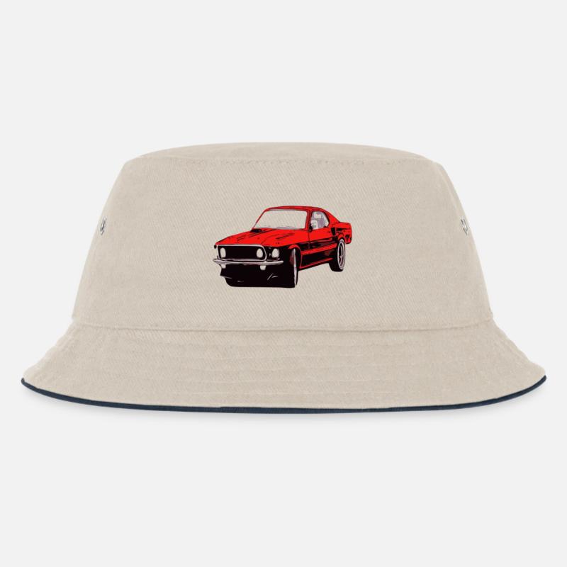 Auto - Kinder Bucket Hat - Natur/Navy