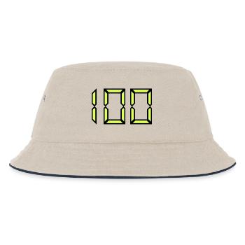 100. 100 YEARS. 100th ANNIVERSARY. HAPPY BIRTHDAY - Kids’ Bucket Hat - ecru/navy - Front