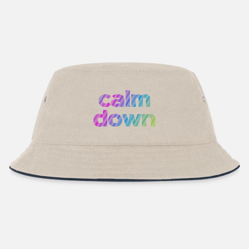 calmDown - Kinder Bucket Hat - Natur/Navy