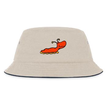 Nacktschnecke Schnecke ohne Schneckenhaus lächelt - Kinder Bucket Hat - Natur/Navy - Vorne