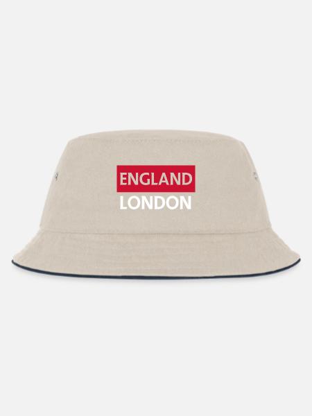 Rotationsdesign der englischen Flagge - Kinder Bucket Hat - Natur/Navy
