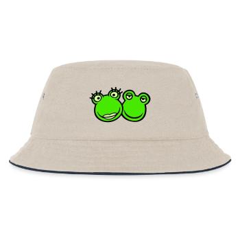 2 Frösche Mann Frau Liebespaar Freunde Liebe Team - Kinder Bucket Hat - Natur/Navy - Vorne