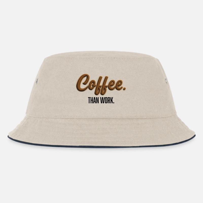 Coffee-Than-Work - Statement T-Shirt - Bob Enfant - blanc cassé/bleu marine