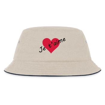 Ich liebe dich - Kinder Bucket Hat - Natur/Navy - Vorne