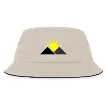 Sonne Berge Landschaft - Kinder Bucket Hat - Natur/Navy - Vorne