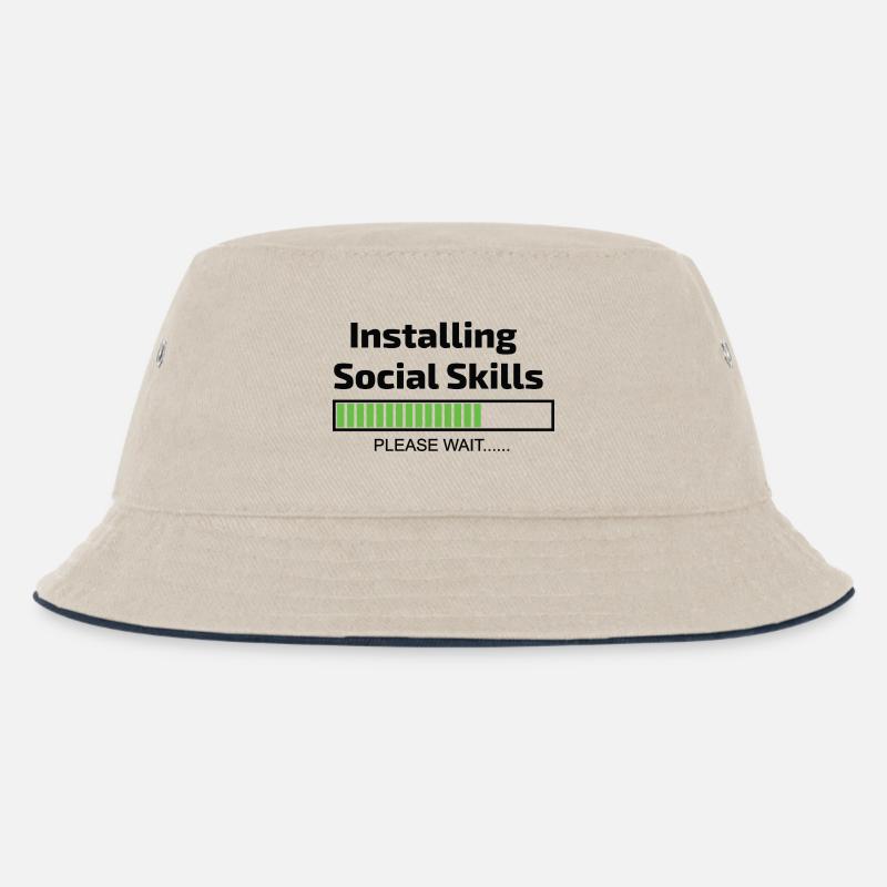 Computer installiert Social Skills Programmierer - Kinder Bucket Hat - Natur/Navy