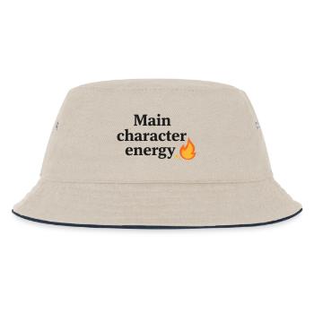 Main Character Energy mit Flamme - Kinder Bucket Hat - Natur/Navy - Vorne