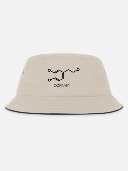 Dopamin Molekül Wissenschaft Design - Kinder Bucket Hat - Natur/Navy