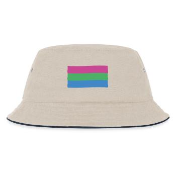 Polysexuelle Flagge: Stolz und Vielfalt - Kinder Bucket Hat - Natur/Navy - Vorne