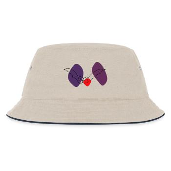 Chauve-souris en art linéaire avec fond coloré - Bob Enfant - blanc cassé/bleu marine - Devant