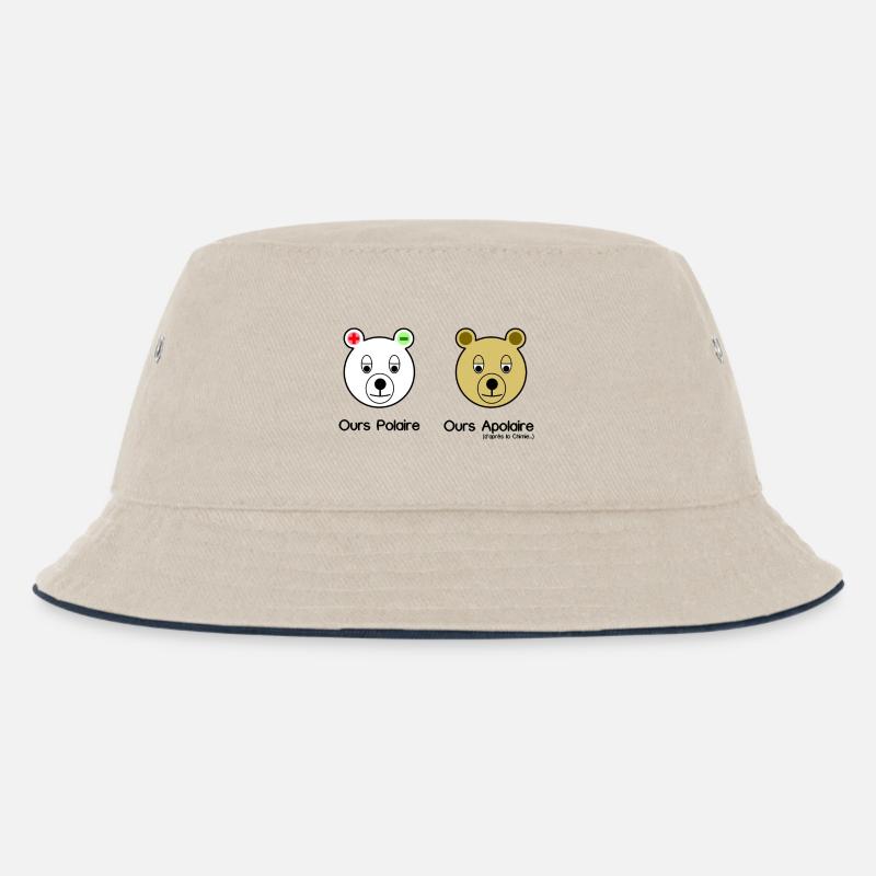 Polarbear - Kinder Bucket Hat - Natur/Navy