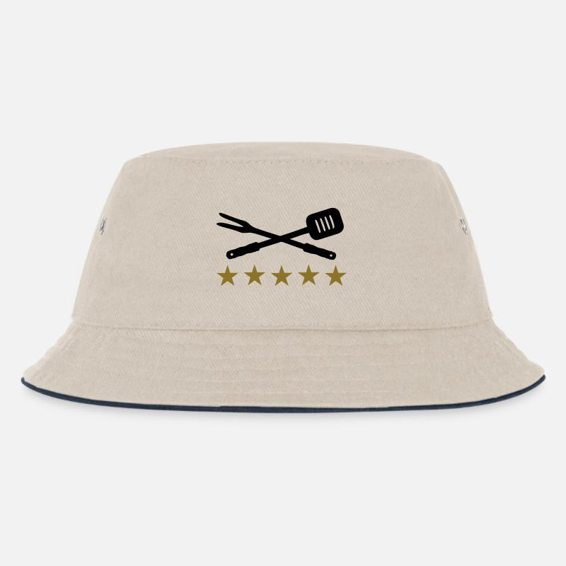 BBQ - Kinder Bucket Hat - Natur/Navy