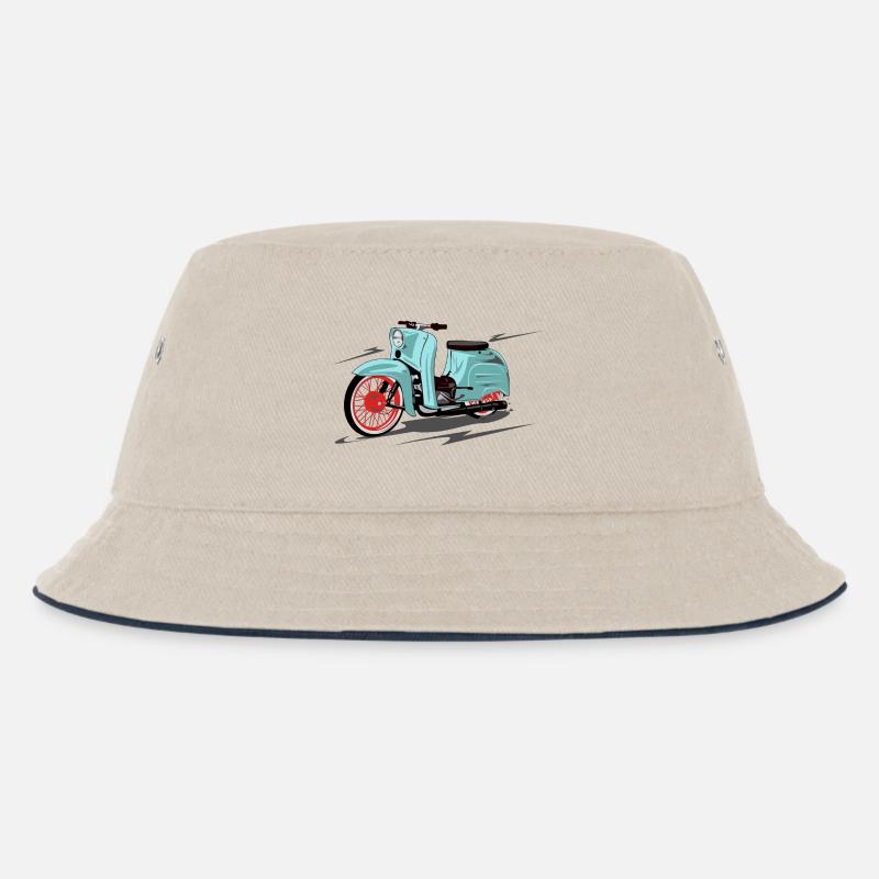 Simson Schwalbe mint, peppermint - Kinder Bucket Hat - Natur/Navy