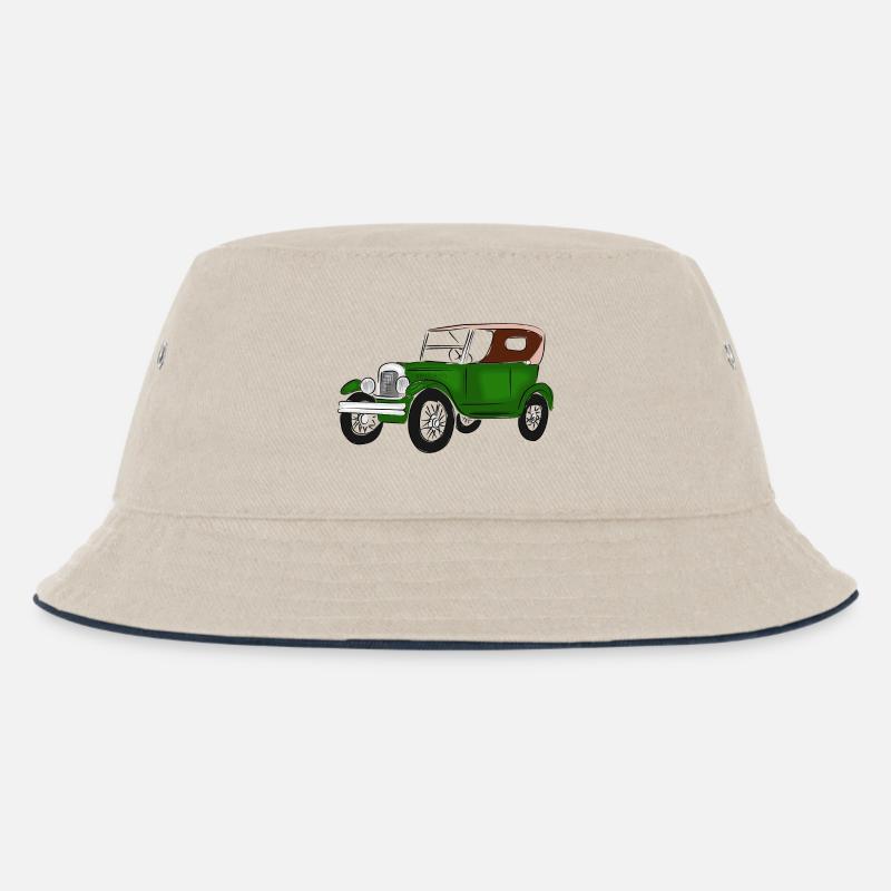 Oldtimerfarbenfroh, - Kinder Bucket Hat - Natur/Navy