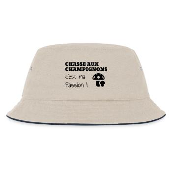 Pilz / Pilzsuche / Kommissionierung / Wald - Kinder Bucket Hat - Natur/Navy - Vorne
