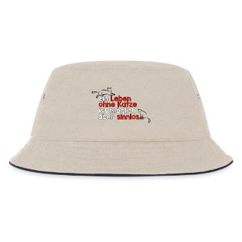 Ein Leben ohne Katze ist möglich aber sinnlos… - Kinder Bucket Hat - Natur/Navy - Vorne