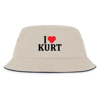 nom du t-shirt J’adore Kurt idée cadeau de t-shirt - Bob Enfant - blanc cassé/bleu marine - Devant