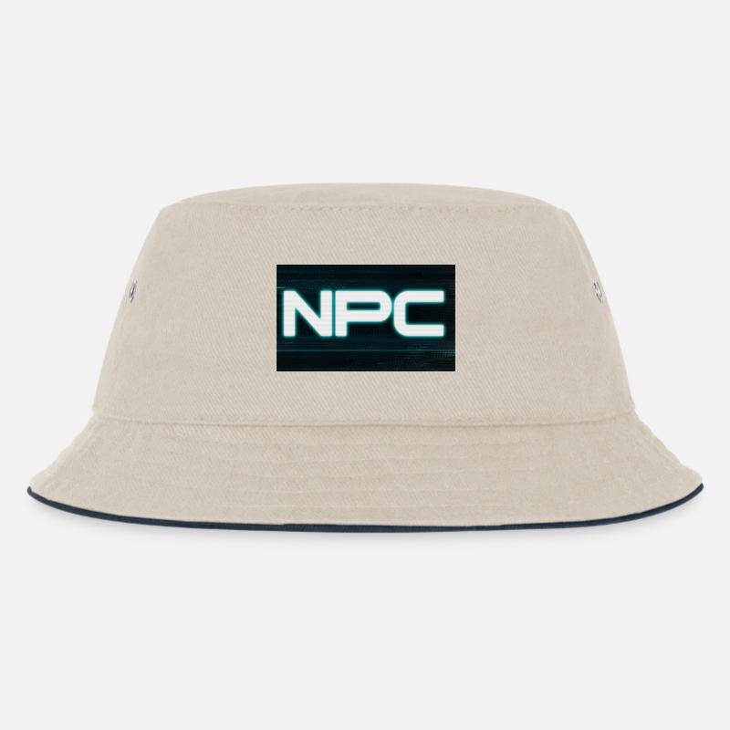 Neon NPC Glitch Stil - Kinder Bucket Hat - Natur/Navy