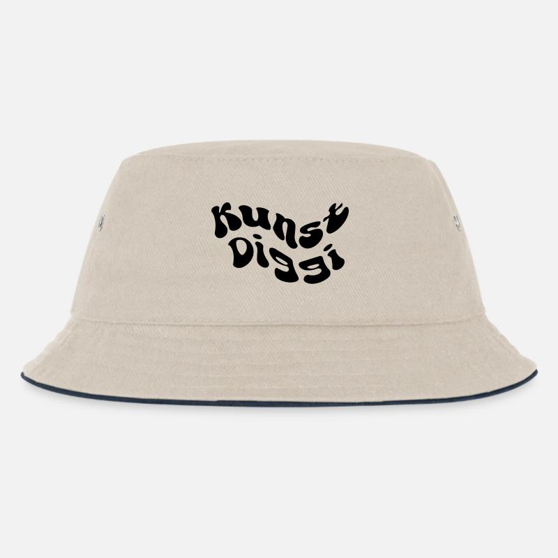 Kunst Diggi - Kinder Bucket Hat - Natur/Navy