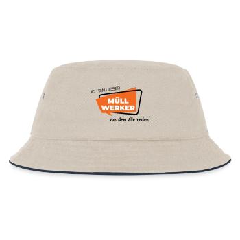 Ich bin dieser Müllwerker von dem alle reden - Kinder Bucket Hat - Natur/Navy - Vorne