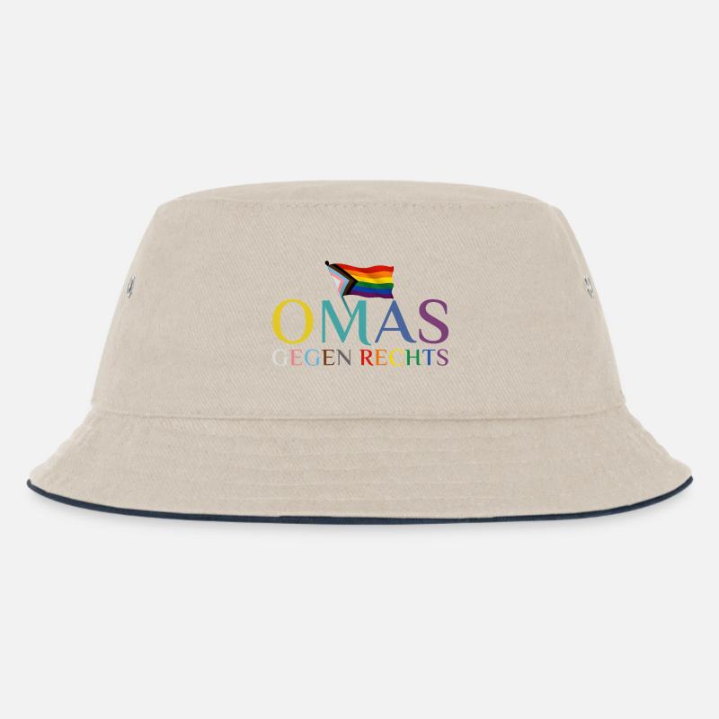 Omas gegen Rechts Regenbogen Flagge - Kinder Bucket Hat - Natur/Navy