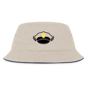 Polizei Mütze & Abzeichen | Ehre & Respekt - Kinder Bucket Hat - Natur/Navy - Vorne