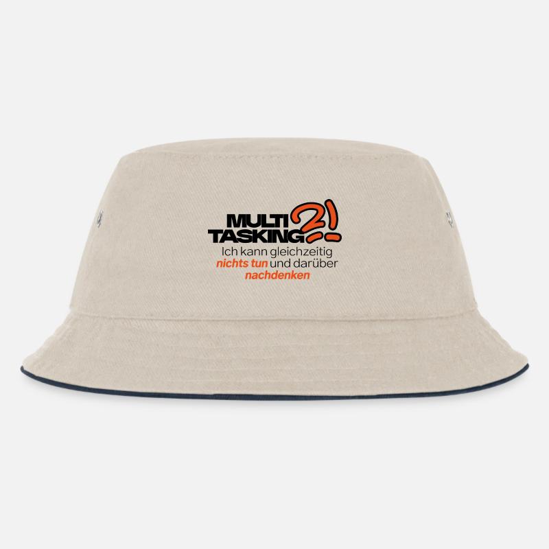 Multitasking mit Stil - Kinder Bucket Hat - Natur/Navy
