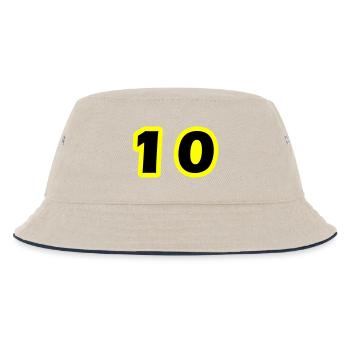 10 Zahl symbol - Kinder Bucket Hat - Natur/Navy - Vorne