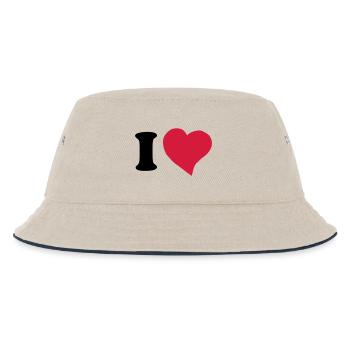 I love ... - Kids’ Bucket Hat - ecru/navy - Front