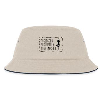 Yoga: ausloggen, abschalten, yoga machen - Kinder Bucket Hat - Natur/Navy - Vorne