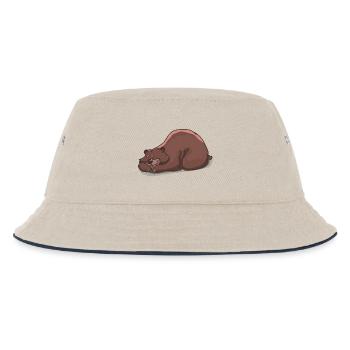 Bär müde - Kinder Bucket Hat - Natur/Navy - Vorne