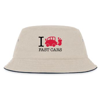 I Love fast cars - Kinder Bucket Hat - Natur/Navy - Vorne