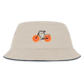 Fahrrad Orangen Früchte Velo Fahrräder Urbanbike - Kinder Bucket Hat - Natur/Navy - Vorne