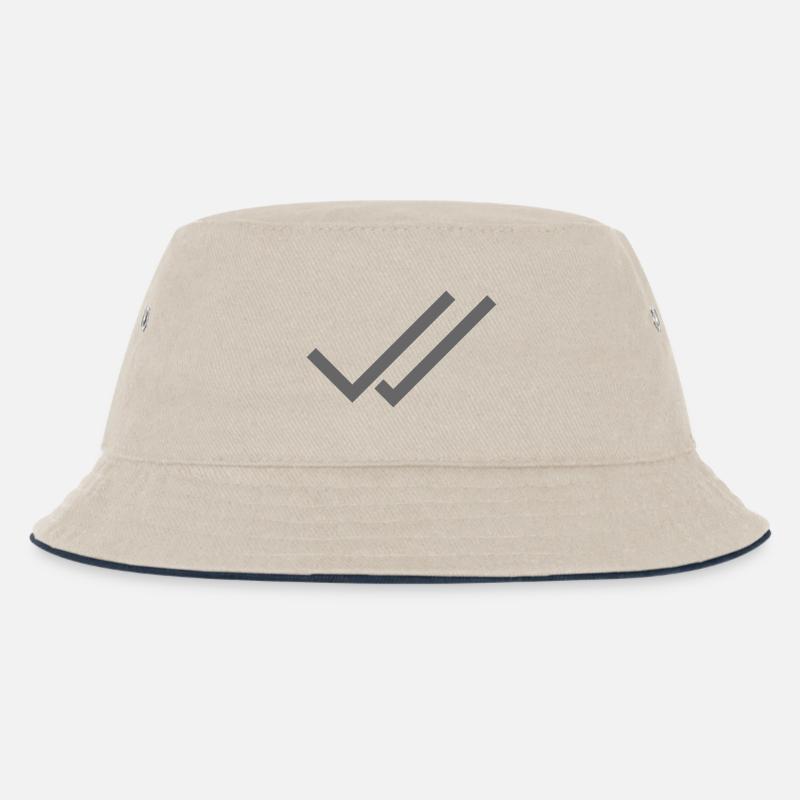 Whats App Haken Grau Doppelt - Kinder Bucket Hat - Natur/Navy
